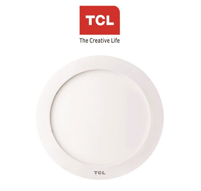 tcl led ultra slim flat panel light - 8w/6000k - round